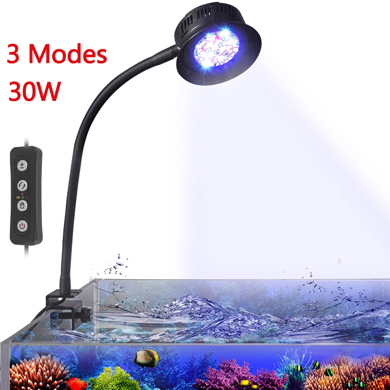Marine Aquarium Timing - ไฟ LED สำหรับตู้ปลาทะเล 30W ปรับความสว่างได้ พร้อมตั้งเวลา