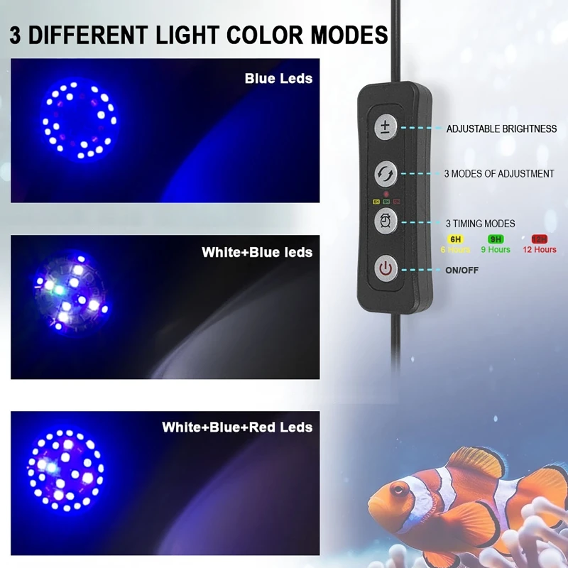 Marine Aquarium Timing - ไฟ LED สำหรับตู้ปลาทะเล 30W ปรับความสว่างได้ ไฟ
