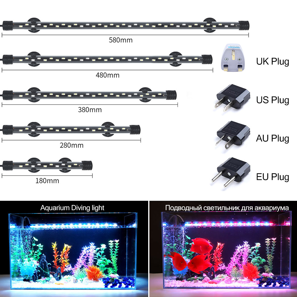 Marine Aquarium Led - 90-260V Aquarium LIGHT LED กันน้ําถังปลาคลิปใต้น้ําโคมไฟตกแต่ง Submersible