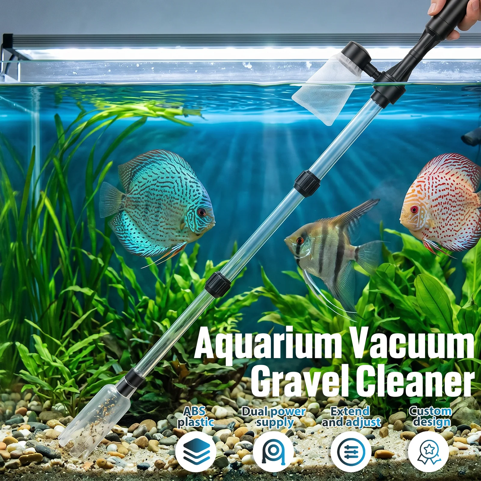 เครื่องดูดทำความสะอาดกรวดในตู้ - Aquarium Marine Sand บทวิจารณ์และราคา